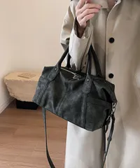 【２色】スエード調 ショルダーバッグ おしゃれ ヴィンテージ調 レトロ レディース★秋冬 トートバッグ 大容量 手提げバッグ