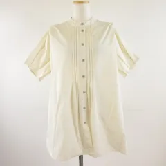 ショコラフィネローブ chocol raffine robe フロントピンタックチュニック シャツ 半袖 オフホワイト 白 F *T464