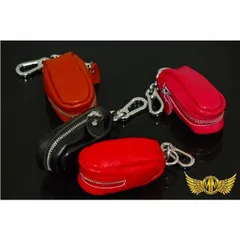 スマートキーケース フルカバータイプ レザー カルビナ付き ブラック