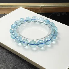 夢色 EU製★ブルートパーズ★ブレスレット パワーストーン 天然石 綺麗 お守り0.6-11.2mm ZB9555