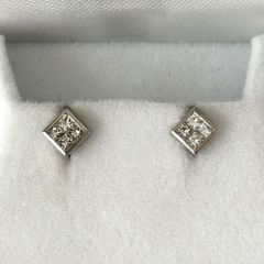 ブラウンダイヤ ひし形 k10ピアス エリコクリエーション - メルカリ