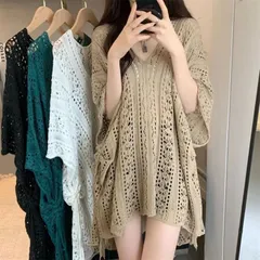 ニットトップスレディース未使用ファッションデイリーxzzhang509カジュアルオフィスレース風ゆったりトップス