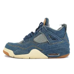 【天白】【NIKE×LEVI'S】ナイキ×リーバイス エアジョーダン4 レトロ デニム 表記サイズ9.5 27.5cm ハイカット スニーカー AO2571-401 Air Jordan 4 メンズ 靴【中古】のサムネイル