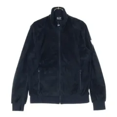 EMPORIO ARMANI (エンポリオアルマーニ) アームロゴエンブレム ジップアップ 長袖フリースジャケット ブラックのサムネイル