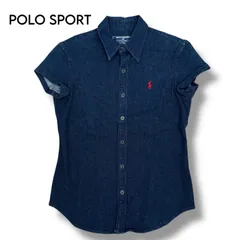 ◻︎【RALPH LAUREN/POLO SPORT】 デニム 半袖シャツ 赤ポニー刺繍 メ