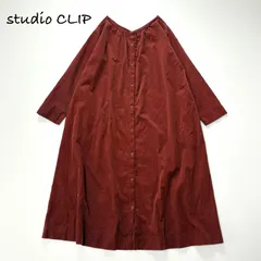 【studio CLIP／スタディオクリップ】 前後2WAY コーデュロイワンピース レンガ M