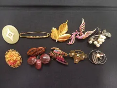 値下げ)ヴィンテージ　レトロ　ブローチまとめ売り ブローチ まとめ売り ヴィンテージ アンティーク 中古 6個