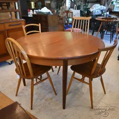 G-PLAN チーク　ラウンドダイニングテーブル　丸テーブルとオーバル2ウェイ G-PLAN チーク ラウンドダイニングテーブル 丸テーブルと