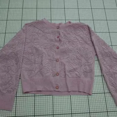 ◇ ⊇ サイズ ZARA フラワー刺繍カーディガン ラベンダー系 Sサイズ レディース E  【1508250034305】