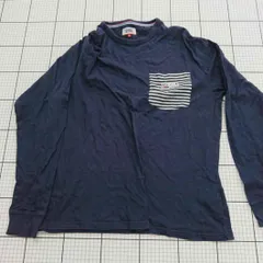 ◇ ⊇ サイズ TOMMY JEANS 長袖Tシャツ ネイビー系 Lサイズ メンズ E  【1508250034565】