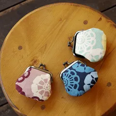 【御朱印帳】お賽銭用がま口財布 北欧調フラワーレース