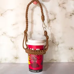 パラコード ボトルホルダー ドリンクホルダー ドリンクカップ コーヒーカップ ホルダー バンドメイド 推しカラー ギフト カップ カーキ