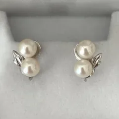 478【ミキモト】シルバー　パール　約6.0-6.2mm イヤリング