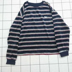 ◇ ⊇ コーエン 長袖ボーダーカットソー ネイビー系×ホワイト系×レッド系 Lサイズ レディース メンズ E  【1508260017169】