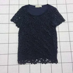 ◇ ⊂ BEAUTY&YOUTH UNITED ARROWS レースカットソー ネイビー系 Mサイズ レディース E  【1508260017879】