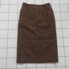 ◇ ⊇ エレメントルール チェック柄タイトスカート ブラウン系×ネイビー系 サイズ34 レディース E  【1508260017848】
