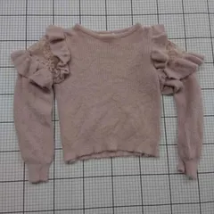 ◇ ⊇ MAJESTIC LEGON レースフリルニット ピンク系 M レディース E  【1508260017824】