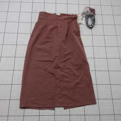 ◇ ⊇ MAJESTIC LEGON 合皮ベルト付タイトスカート モカ系 Sサイズ レディース E  【1508260017770】