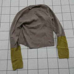 ◇ ⊇ ADAM ET ROPÉ 長袖ニット グレー系×カーキ系 ラメ Fサイズ レディース E  【1508260018197】