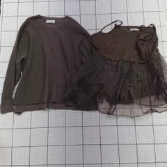 ◇ ⊇ OPAQUE.CLIP チュールキャミソールセット ニットトップス ブラウン系 38/Mサイズ レディース E  【1508260019002】のサムネイル