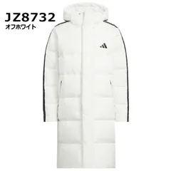 アディダス【 adidas 】 メンズ スリーストライプス レギュラーフィット ロング ダウン コート （オフホワイト）【 WF945 ダウンコート ロングコート ベンチコート 冬物コート 防寒着 】[自社]