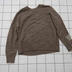 ◇ ⊇ UNIQLO × ANYA HINDMARCH カシミヤクルーネックセーター ブラウン系 XL レディース E  【1508260022187】