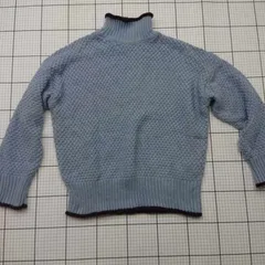 ◇ ⊇ LOWRYS FARM ローリーズファーム タートルネックニット ライトブルー系×ダークパープル系 Fサイズ レディース E  【1508260022538】