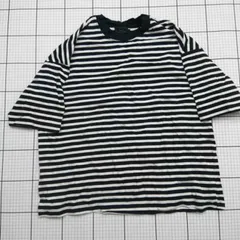 ◇ ⊂ SLICK ボーダーTシャツ ブラック系×オフホワイト系 サイズ2 メンズ E  【1508260022521】のサムネイル