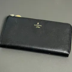 LANVIN en Bleu ランバン オン ブルー 長財布 L字ファスナー 黒 ブラック 【T1 2-6】