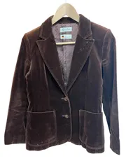 Z1570Domino Look ドミノルック　ベルベット　テーラードジャケット　ブラウン　レディース　サイズ不明