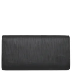ルイヴィトン LOUIS VUITTON 長財布 ポルトフォイユ ブラザ エピレザー ブラック シルバー金具 黒 二つ折り  M60622 不明 【箱】【中古】