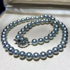 テリ強】あこや真珠 パール ネックレス 約7mm-7.5mm シルバー金具