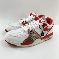 【中古】Stussy × NIKE Air Flight 89 Low SP White Habanero Red スニーカー 26cm FD6475-101 ホワイト レッド  ステューシー ナイキ[10]