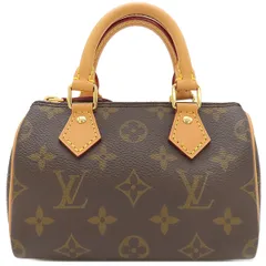 ルイヴィトン LOUIS VUITTON 2WAYバッグ ナノ スピーディ モノグラムキャンバス モノグラム ゴールド金具 ミニスピーディ ショルダーバッグ ハンドバッグ 茶  M81085 TY4262 【保存袋】【中古】