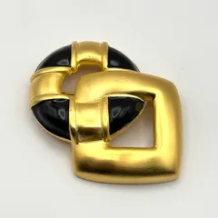 【極美品・極希少】GIVENCHY ジバンシー ブローチ エナメル ブラック ゴールド