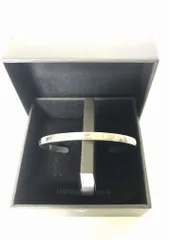 中古品 美品【EMPORIO ARMANI(エンポリオアルマーニ)】メンズ シルバー バングル ブレスレット Lサイズ相当