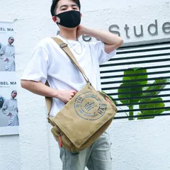 多機能 帆布 ショルダーバッグ メンズバッグ 斜めがけバッグ 大容量 運動 ２WAYバッグ 帆布 カーキ色 軽量 無地 鞄 カバン