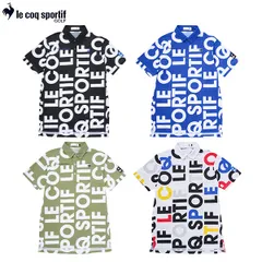 ルコック ゴルフ LG5SHS05M マルチカラーロゴ柄 半袖 ポロシャツ