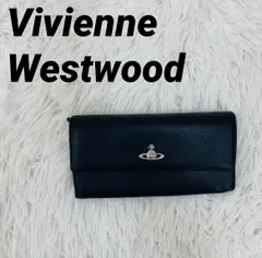 Vivienne Westwood ヴィヴィアンウエストウッド  メタルオーブプレート 二つ折り レザー 長財布 黒 ブラック