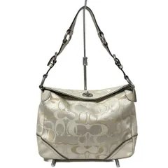 COACH(コーチ) ショルダーバッグ チェルシー オプティック シグネチャーホーボー 10142 白×ベージュ×アイボリー レザー