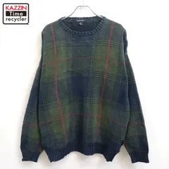 00s NAUTICA チェック柄 コットン ニットセーター メンズ 表記XLサイズ