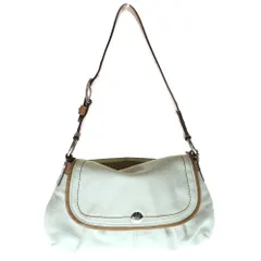 COACH (コーチ) ショルダーバッグ ハンドバッグ ワンショルダーバッグ ホワイト×ブラウン シルバー金具 レザー F13728