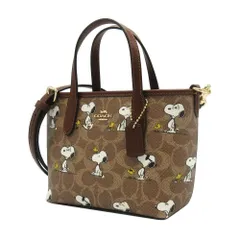【新品】コーチ CBS83 IMY3O (タン×ブラウンマルチ) バッグ トートバッグ COACH X PEANUTS ピーナッツ スヌーピー シティ シグネチャー プリント ミニトート 2WAY 斜め掛け コラボ商品 アウトレット レディース