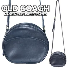 USA製 OLD COACH 9982 キャンティーン 丸型ショルダーバッグ クロスボディ ネイビー ポシェット ポーチ オールドコーチ グラブタンレザー