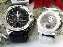 恋人たちのGショックペアウオッチg-ショック人気  婚約　夫婦 高級　クリスマス プレゼント おすすめ G-SHOCK BABY-G ペアウォッチ  カシオ 2本セット タフソーラー 電波ソーラー GST-B400-1AJFBGA-1100-7B2JF  クリ