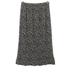 美品 AMAIL アマイル ヒョウ柄 ロング丈 タイトスカート F ブラック系 ウエストゴム レディース 古着のサムネイル