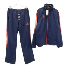 未使用 adidas アディダス トレーニング ウインドブレーカー 上下 セットアップ M ネイビー タグ付き トリコット裏地 ジャージ メンズ 古着
