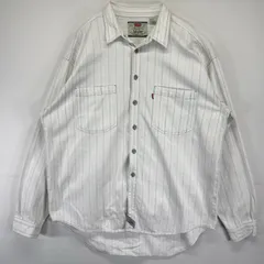 古着 リーバイス Levi's 長袖シャツ メタルボタン ストライプ柄 デニムシャツ 大きいサイズ XL マルチカラー メンズ