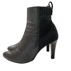 ♪3423 LANVIN COLLECTION ランバン コレクション 素材コンビリブショートブーツ 中古 美品 24.5㎝ 9397のサムネイル