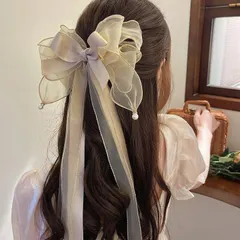髪飾り バレッタクリップ リボン 蝶結 ヘアーアクセ 髪留め ヘッドドレス クリスマス 結婚式 発表会 入学式 卒業式 卒園式 演出パーティー 成人式 コンサート フォーマル ピアノ  M1028-DUT6-1